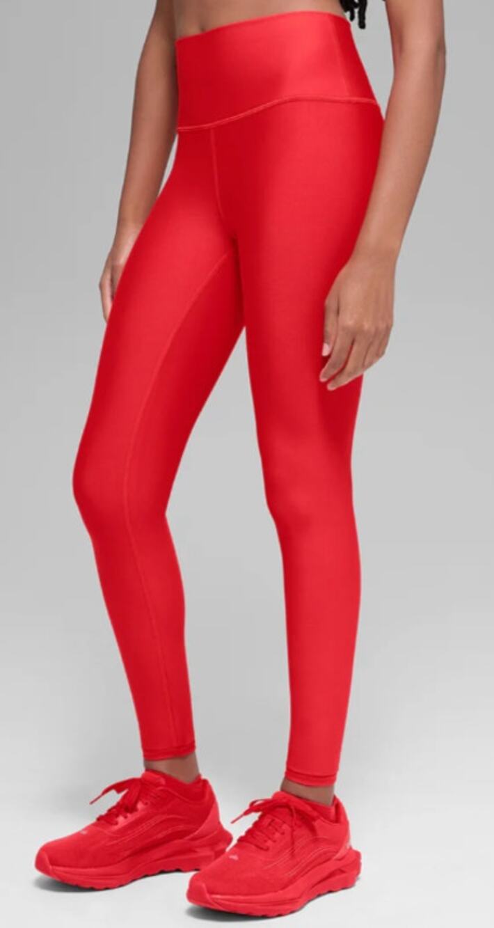 New Alo Airlift Winter Warm High-Waist Legging, Bright Red, Size XS